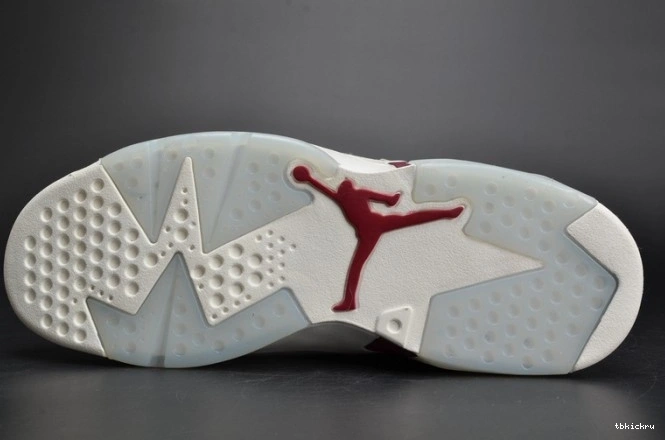 Cheap TBkick Air 6 Jordan 384664-116 white Maroon Retro 0724